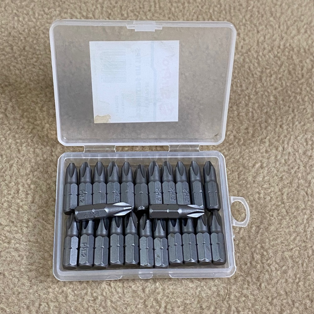 Sur-Pro 24 Piece #2 Phillips 1 Inch Screw Driver Bit Tips Set KITP225 New